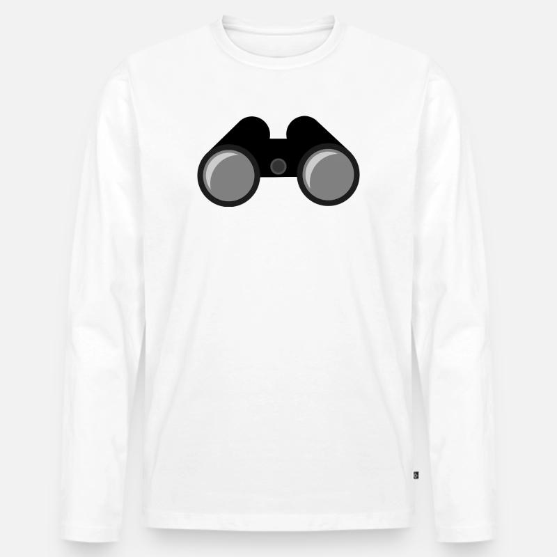 Fernglass - Männer Premium Bio Langarmshirt - Weiß