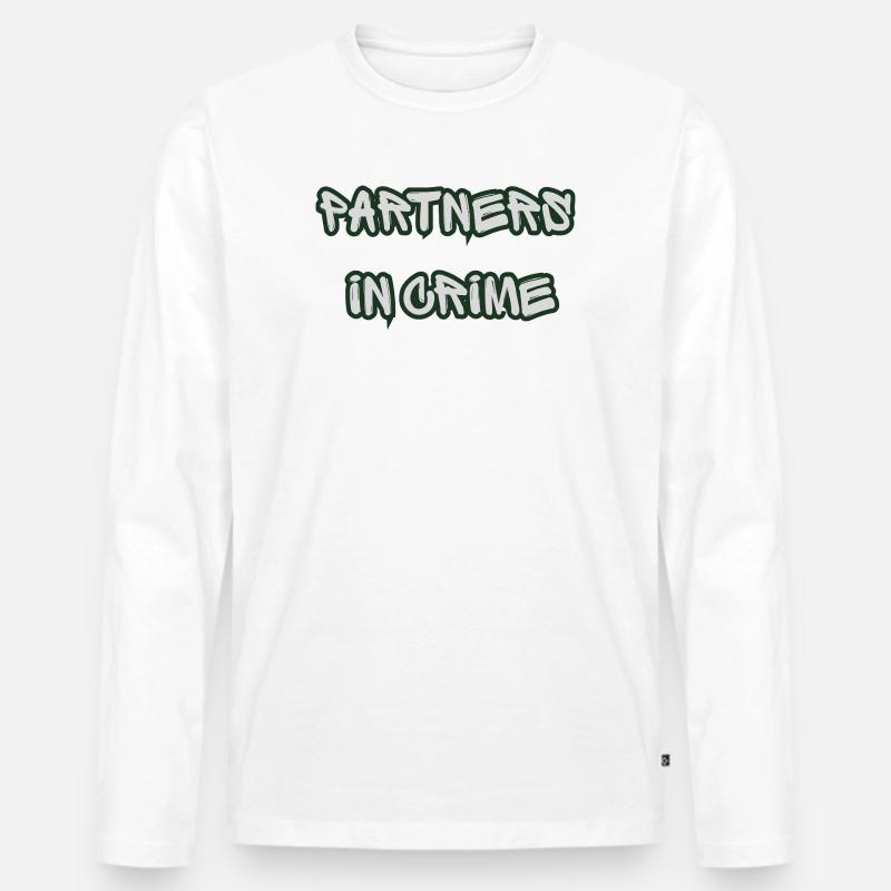 Komplizen-Graffiti - Männer Premium Bio Langarmshirt - Weiß