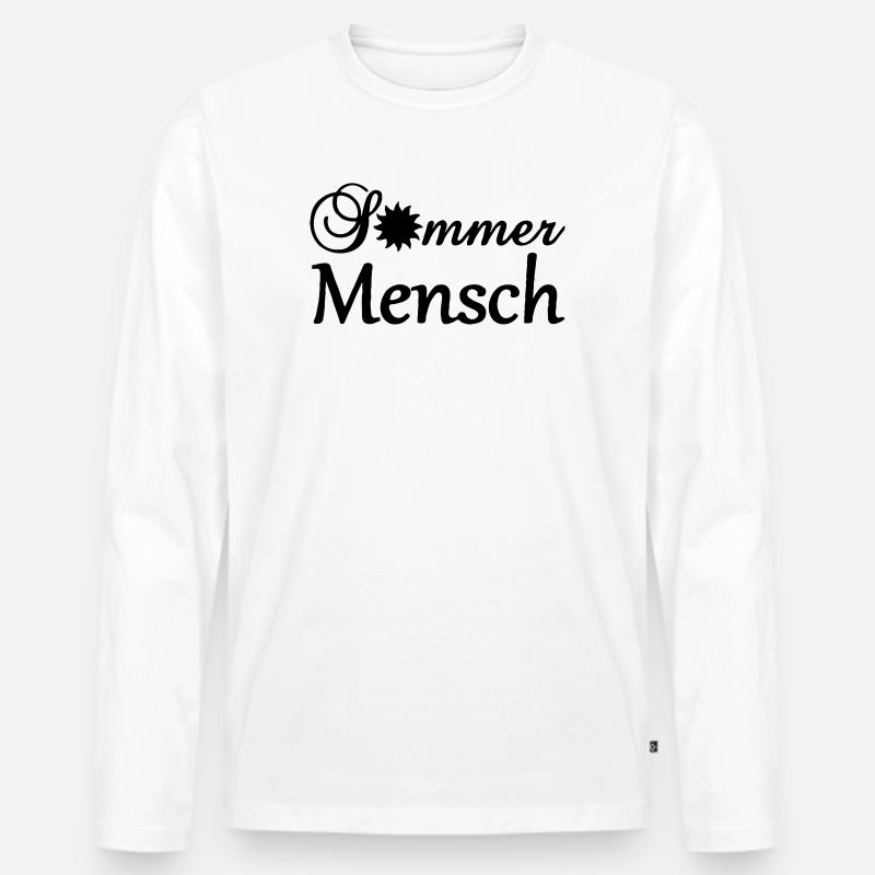 Sommermensch Geschenk - Männer Premium Bio Langarmshirt - Weiß