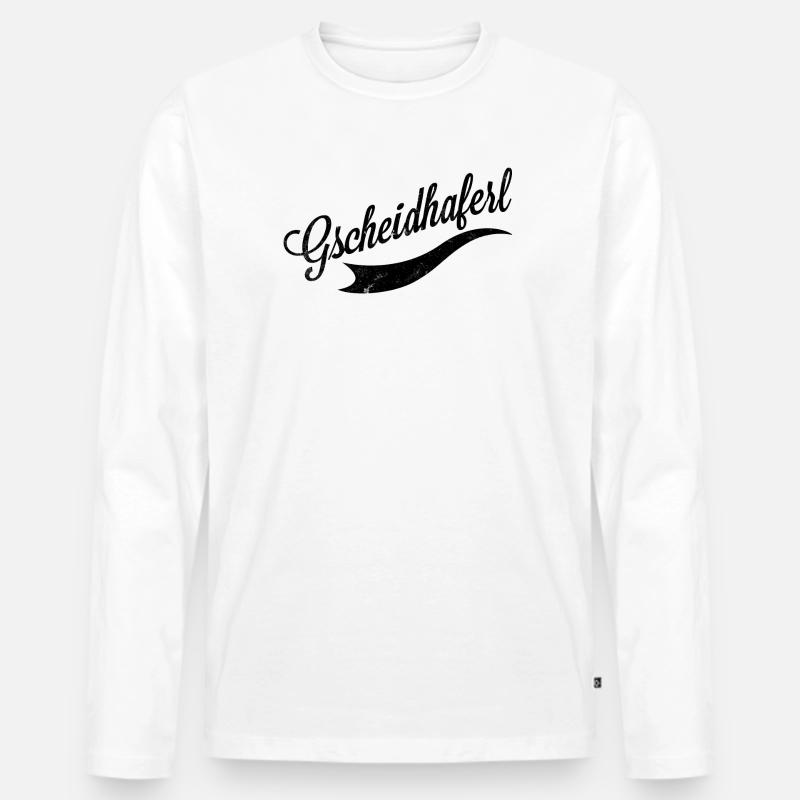 Gscheidhaferl - Männer Premium Bio Langarmshirt - Weiß