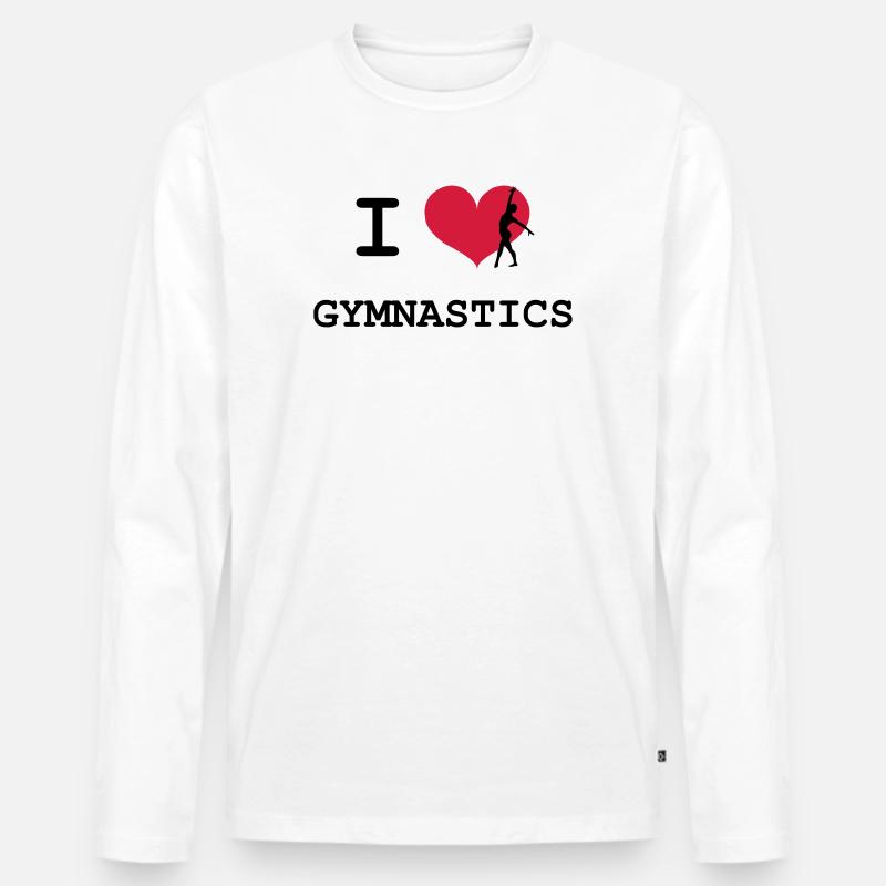 I Love Gymnastics - Männer Premium Bio Langarmshirt - Weiß