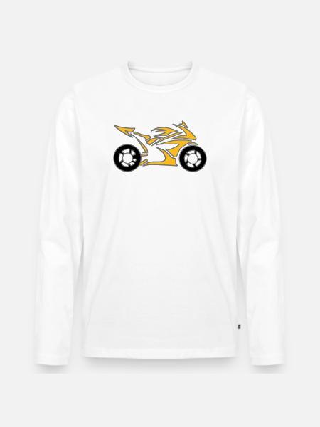 Motorcykel Cykel Chopper Knallert Roll - Premium økologisk langærmet T-shirt til mænd - hvid