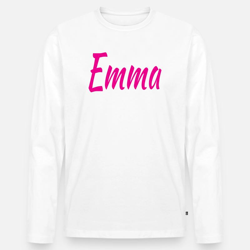 Emma - Männer Premium Bio Langarmshirt - Weiß