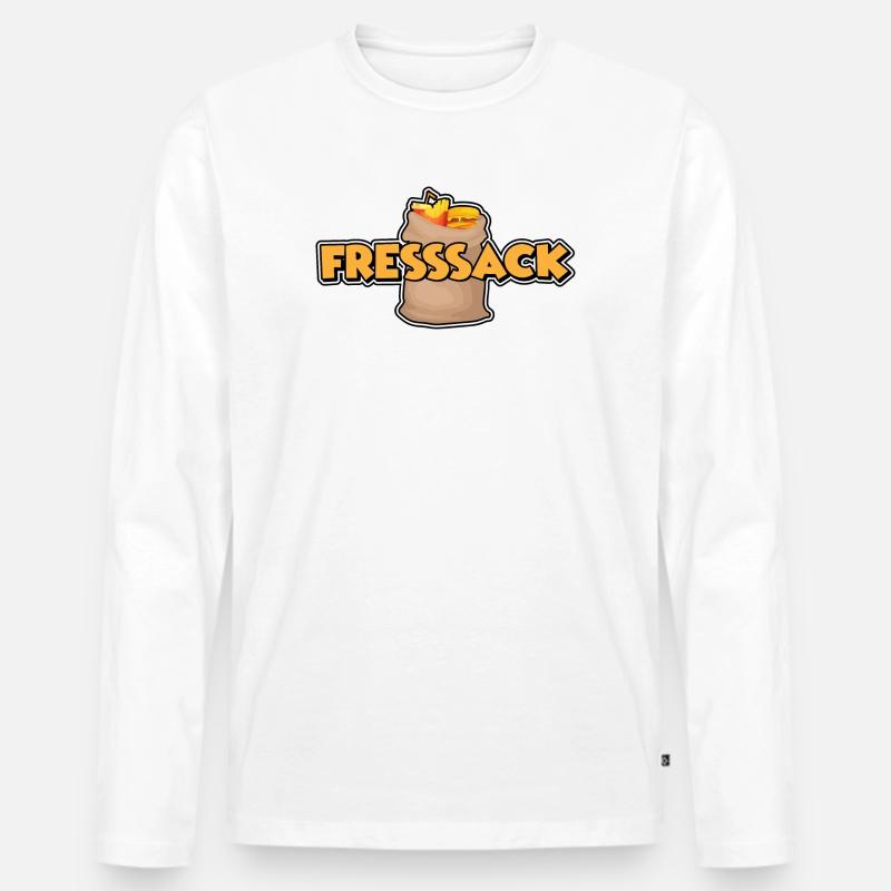Fresssack - Männer Premium Bio Langarmshirt - Weiß