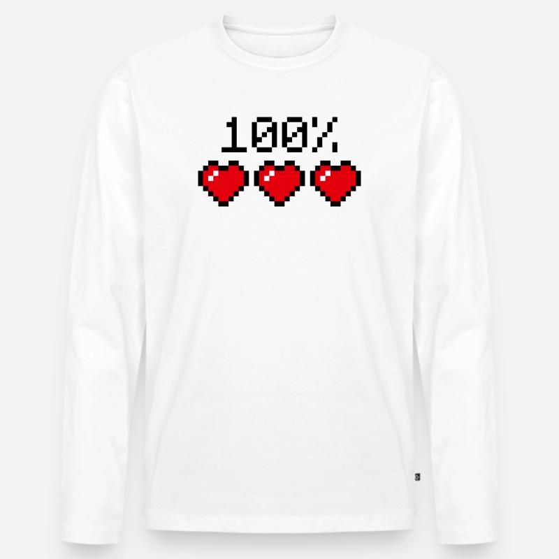 Hundertprozent Statement Partner oder Sportler - Männer Premium Bio Langarmshirt - Weiß