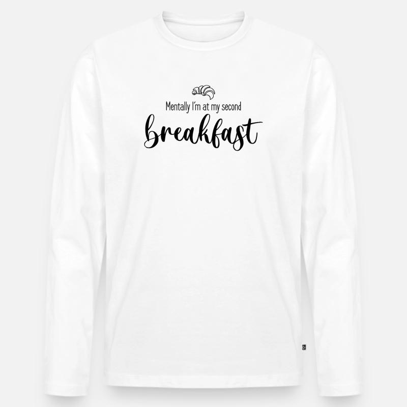 Second breakfast - Männer Premium Bio Langarmshirt - Weiß