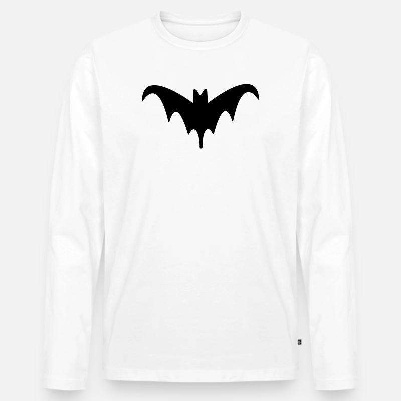 Fledermaus Halloween Kunst 2 - Männer Premium Bio Langarmshirt - Weiß