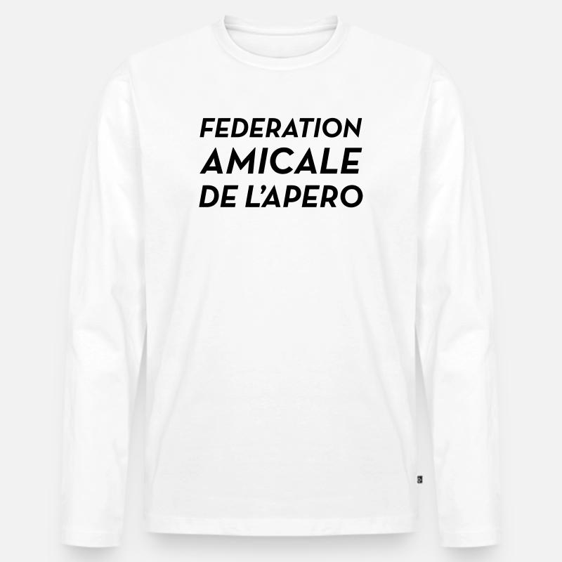 Fédération Amicale de l'Apéro - Männer Premium Bio Langarmshirt - Weiß
