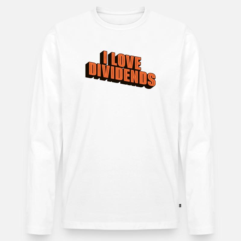 Ich liebe Dividenden - Männer Premium Bio Langarmshirt - Weiß