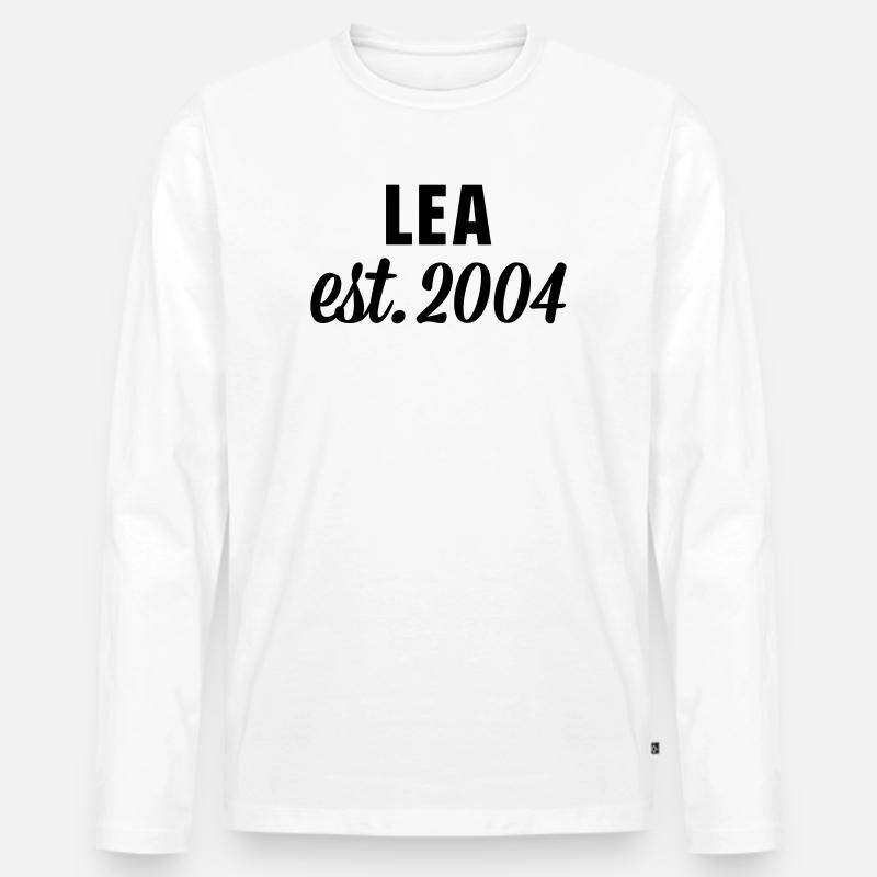 Lea est 2004 - Männer Premium Bio Langarmshirt - Weiß