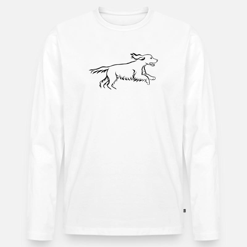 Cocker Spaniel - Männer Premium Bio Langarmshirt - Weiß