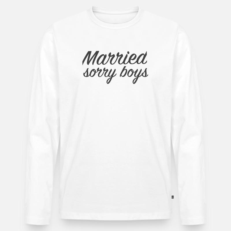 married - Männer Premium Bio Langarmshirt - Weiß