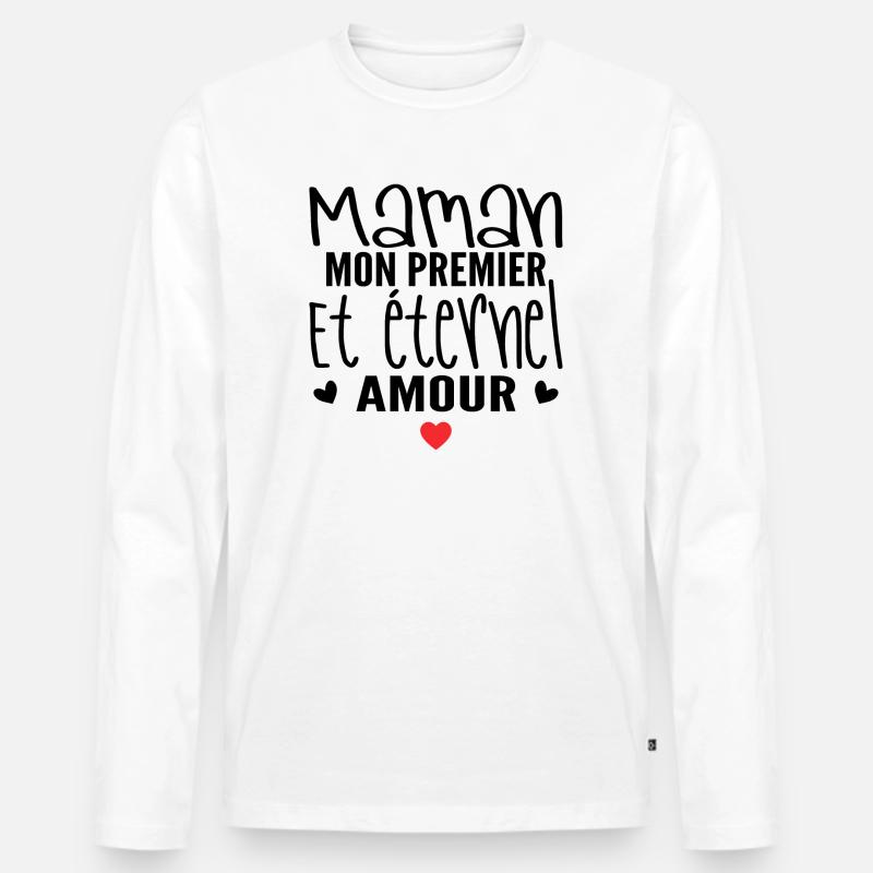 Ewige Liebe Mama Geschenk - Männer Premium Bio Langarmshirt - Weiß