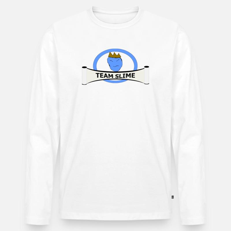Team Slime Krone Logo - Männer Premium Bio Langarmshirt - Weiß