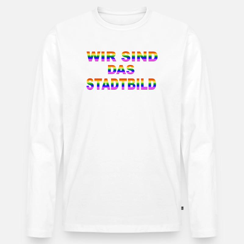 Wir sind das Stadtbild - Männer Premium Bio Langarmshirt - Weiß