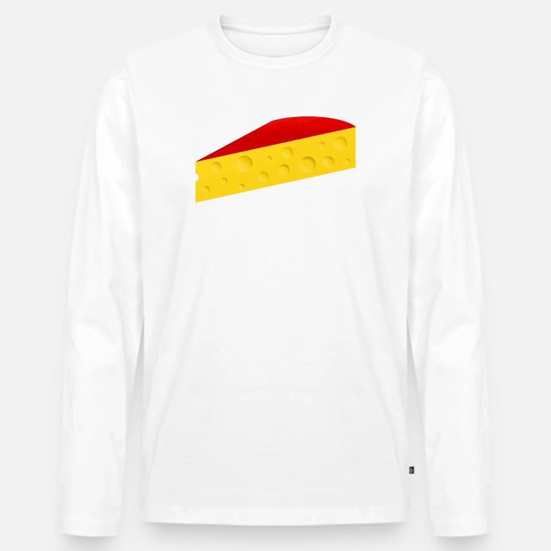 Käseecke mit roter Rinde - Männer Premium Bio Langarmshirt - Weiß