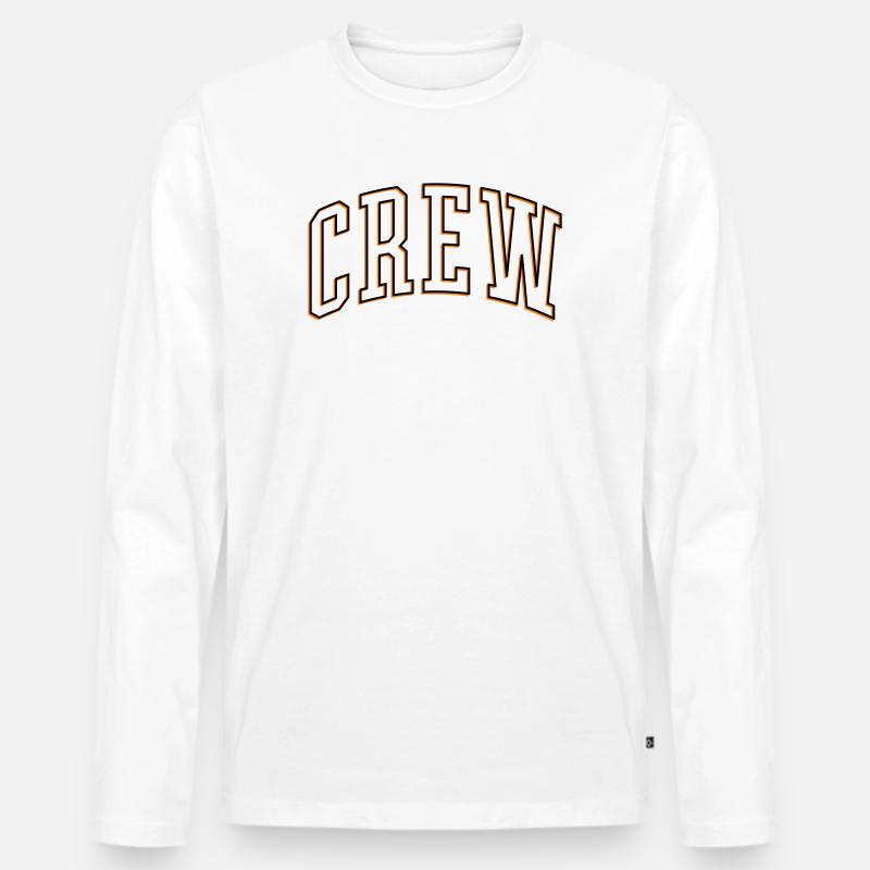 Crew Outline - Männer Premium Bio Langarmshirt - Weiß