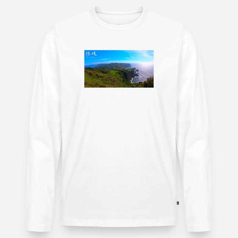 Klippe in Japan - Männer Premium Bio Langarmshirt - Weiß