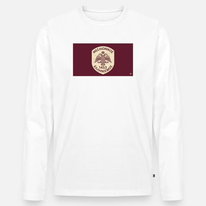 Byzantinischer Adler 1453 Emblem - Männer Premium Bio Langarmshirt - Weiß