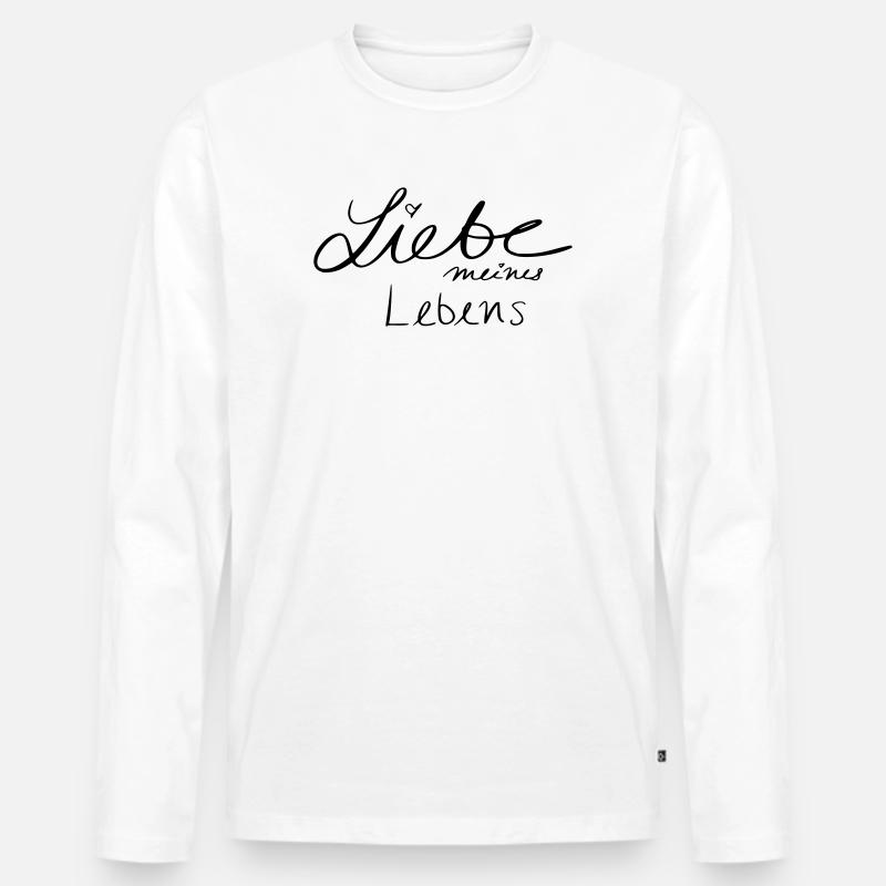 Liebe meines Lebens - Männer Premium Bio Langarmshirt - Weiß