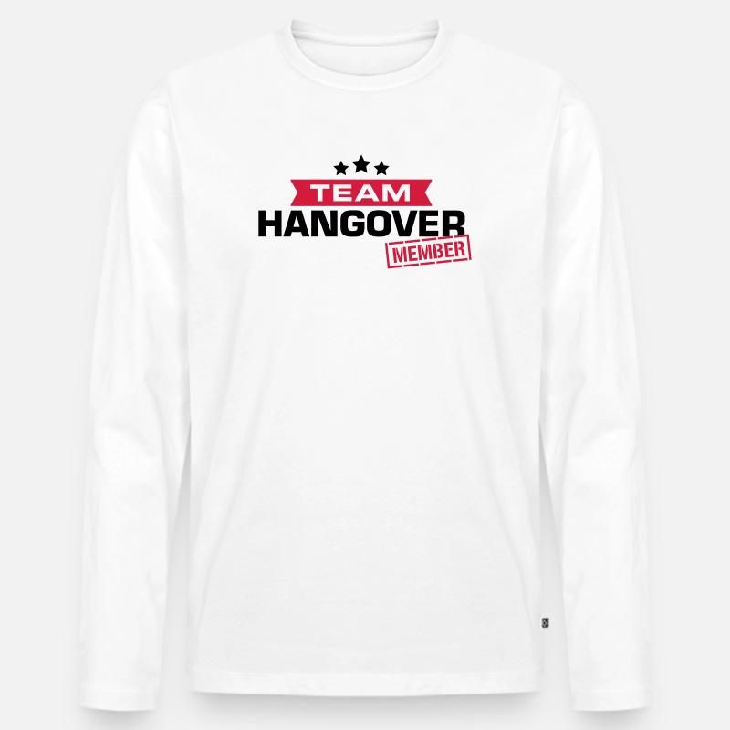 hangover team - Männer Premium Bio Langarmshirt - Weiß