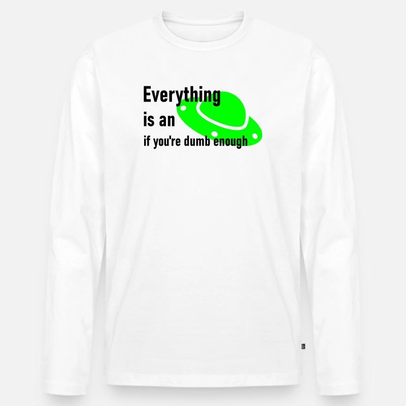 Ufo - Männer Premium Bio Langarmshirt - Weiß