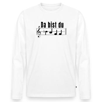Musiknoten - Notenschrift - Männer Premium Bio Langarmshirt - Weiß - Vorne - Nico (187cm)