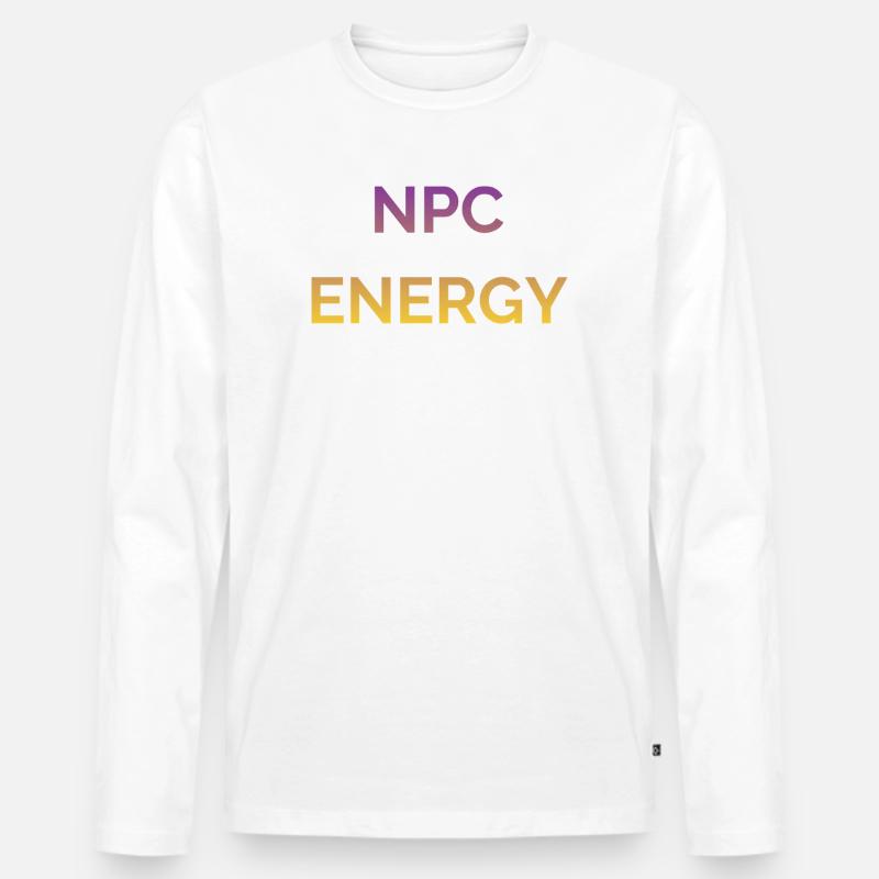 NPC Energie Gradient Logo - Männer Premium Bio Langarmshirt - Weiß