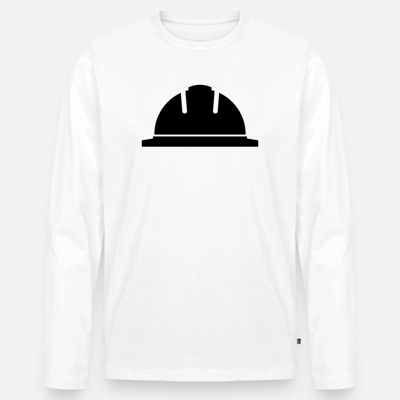 Schutzhelm - Männer Premium Bio Langarmshirt - Weiß