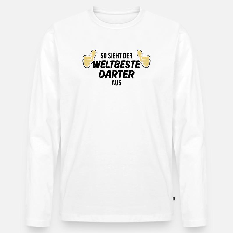 der weltbeste darter - Männer Premium Bio Langarmshirt - Weiß