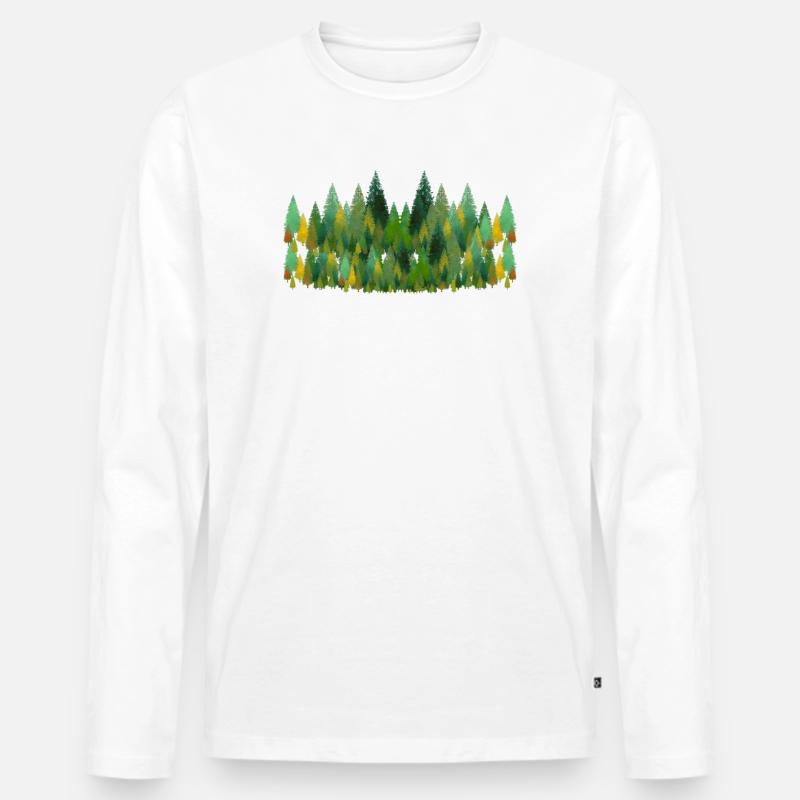 trees and trees and trees - Männer Premium Bio Langarmshirt - Weiß