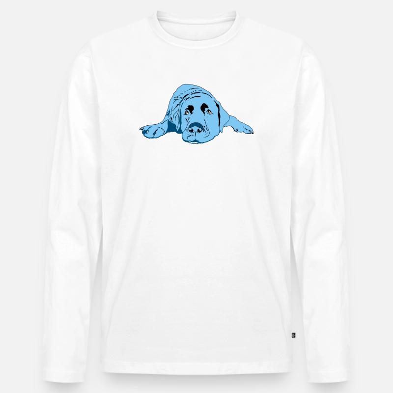 Labrador - Männer Premium Bio Langarmshirt - Weiß