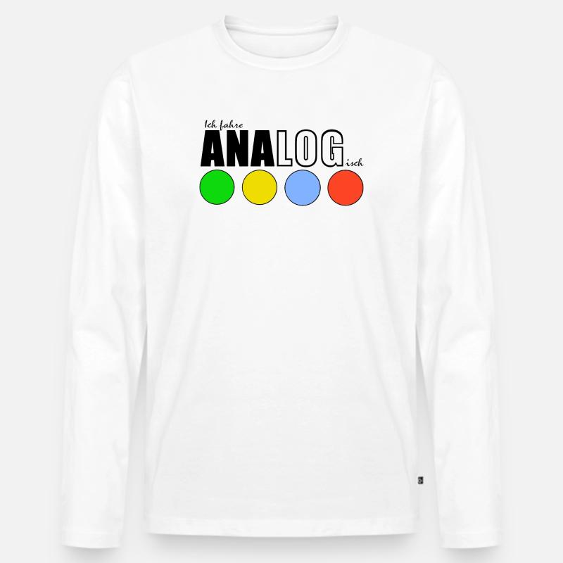 ANALOGisch - Männer Premium Bio Langarmshirt - Weiß