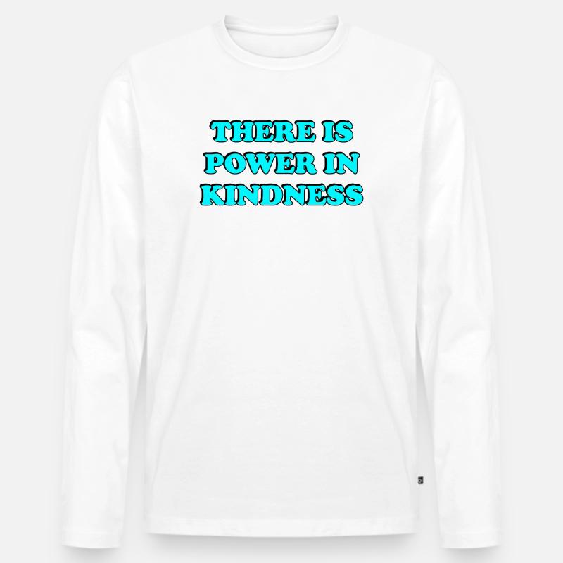 Power in Kindness Retro-Typ - Männer Premium Bio Langarmshirt - Weiß