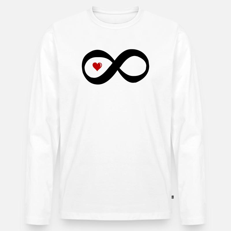 unendlich_herz_liebe - Männer Premium Bio Langarmshirt - Weiß