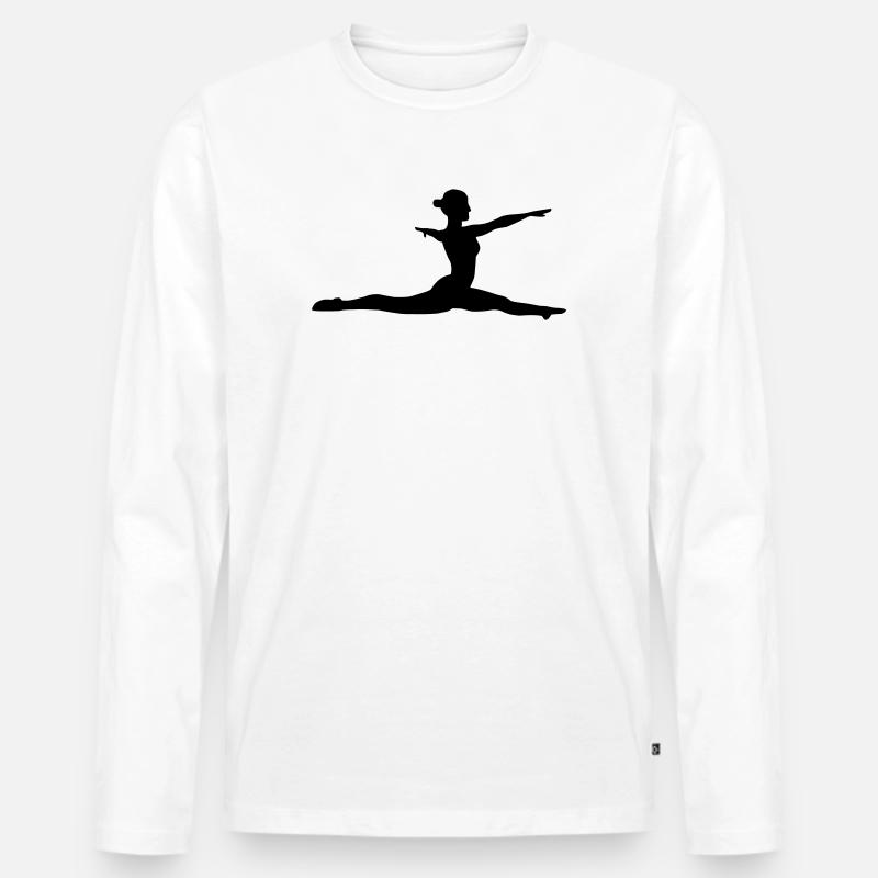 Gymnastik Mädchen - Männer Premium Bio Langarmshirt - Weiß