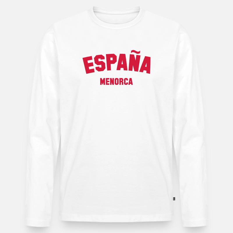 MENORCA Spain Spanien Espana - Männer Premium Bio Langarmshirt - Weiß