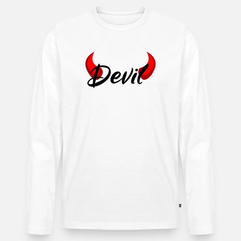 Ich bin ein Teufel - Devil - Männer Premium Bio Langarmshirt - Weiß