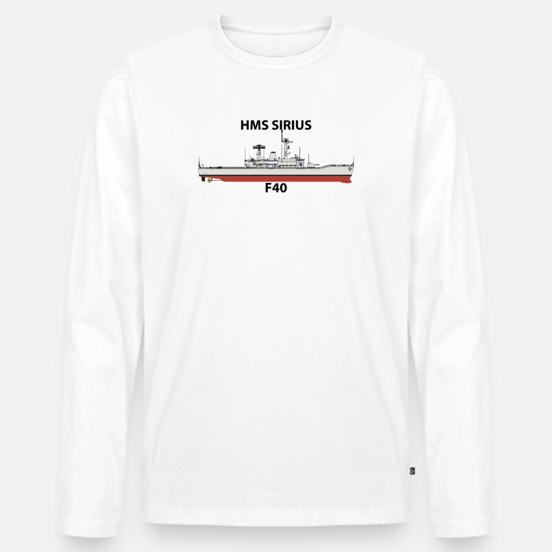 HMS SIRIUS - LEANDER ORIG - Männer Premium Bio Langarmshirt - Weiß
