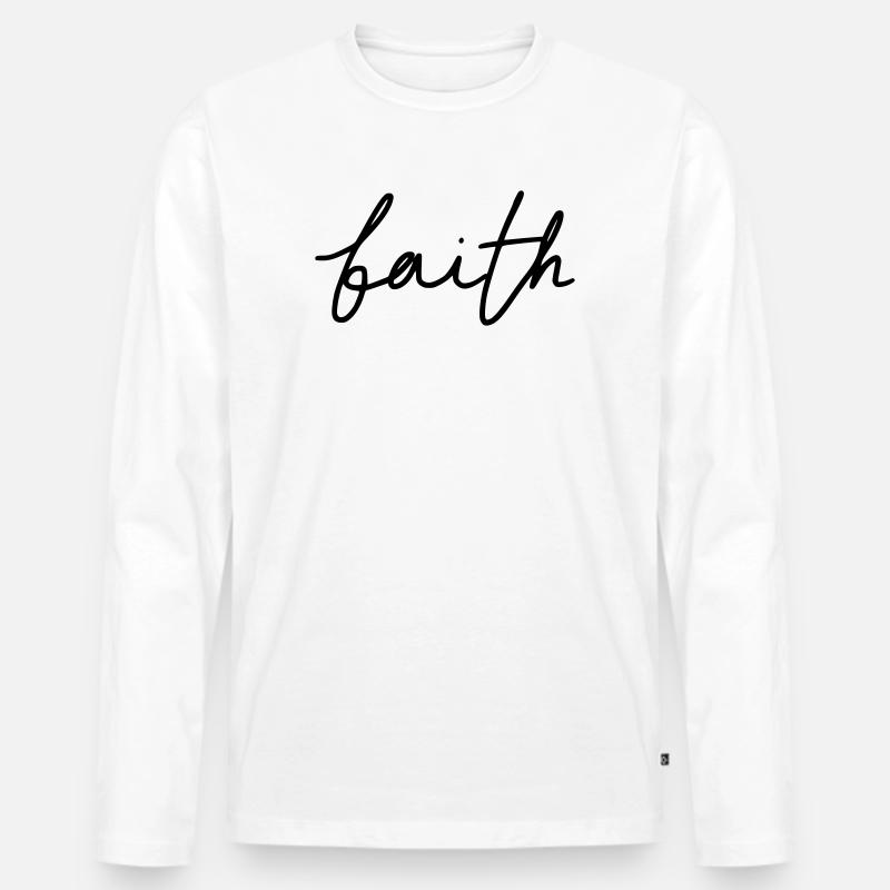 faith - Männer Premium Bio Langarmshirt - Weiß