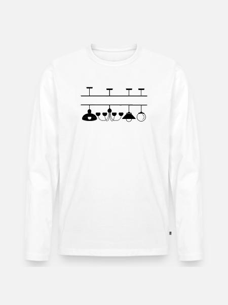 Lamps recess for own text - Men's Premium Organic Long Sleeve Shirt - white