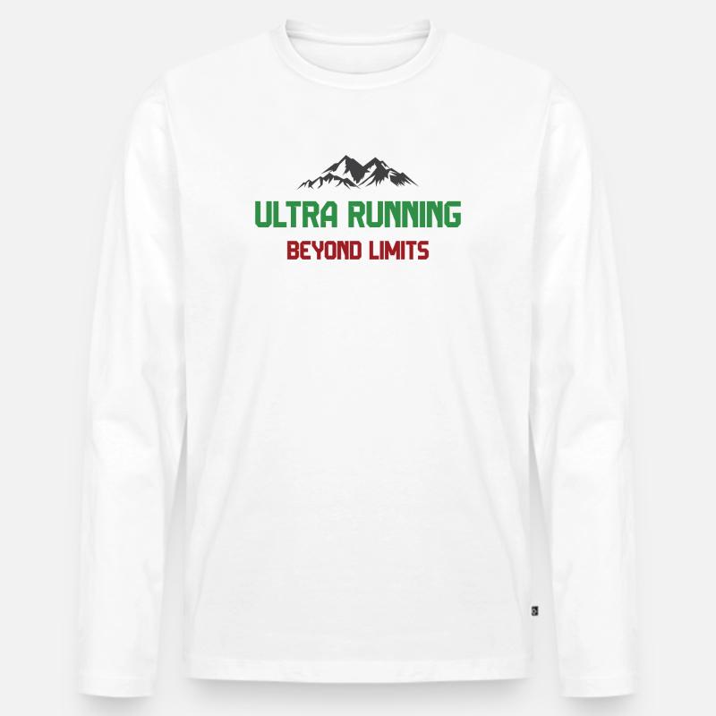 Ultra Running - Jenseits der Grenzen - Männer Premium Bio Langarmshirt - Weiß