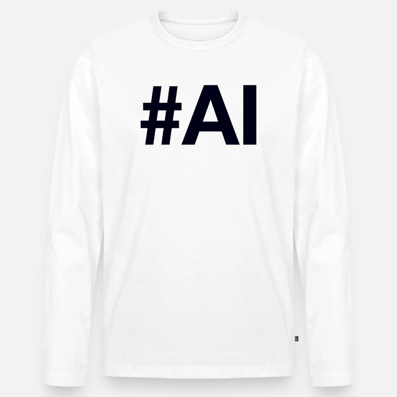 AI Artificial Intelligence - Männer Premium Bio Langarmshirt - Weiß