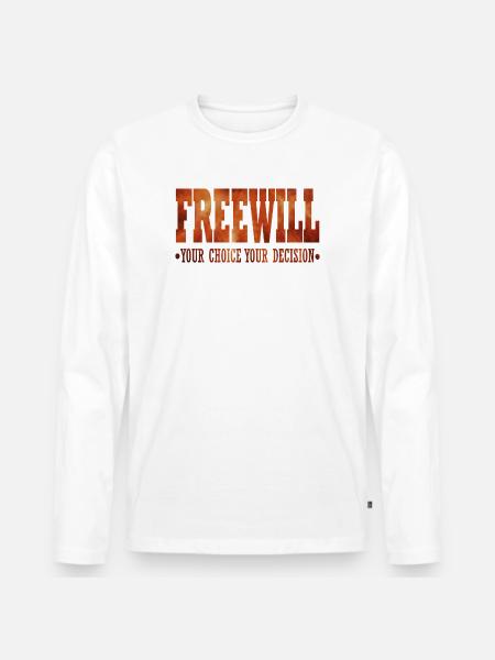 FreeWill - Men's Premium Organic Long Sleeve Shirt - white