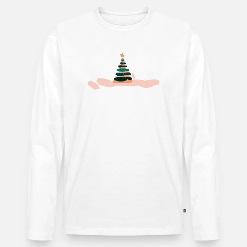 Fabelhafte Weihnachtsbaum Illustration - Männer Premium Bio Langarmshirt - Weiß