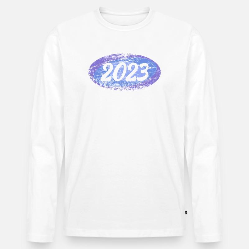 2023 2023 - Männer Premium Bio Langarmshirt - Weiß