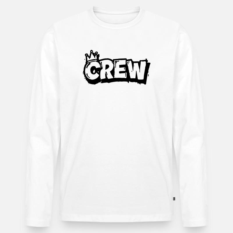 Crew Graffiti - Männer Premium Bio Langarmshirt - Weiß