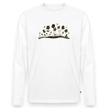 Fleur - T-shirt manches longues Premium bio Homme - blanc - Devant - Nico (187cm)