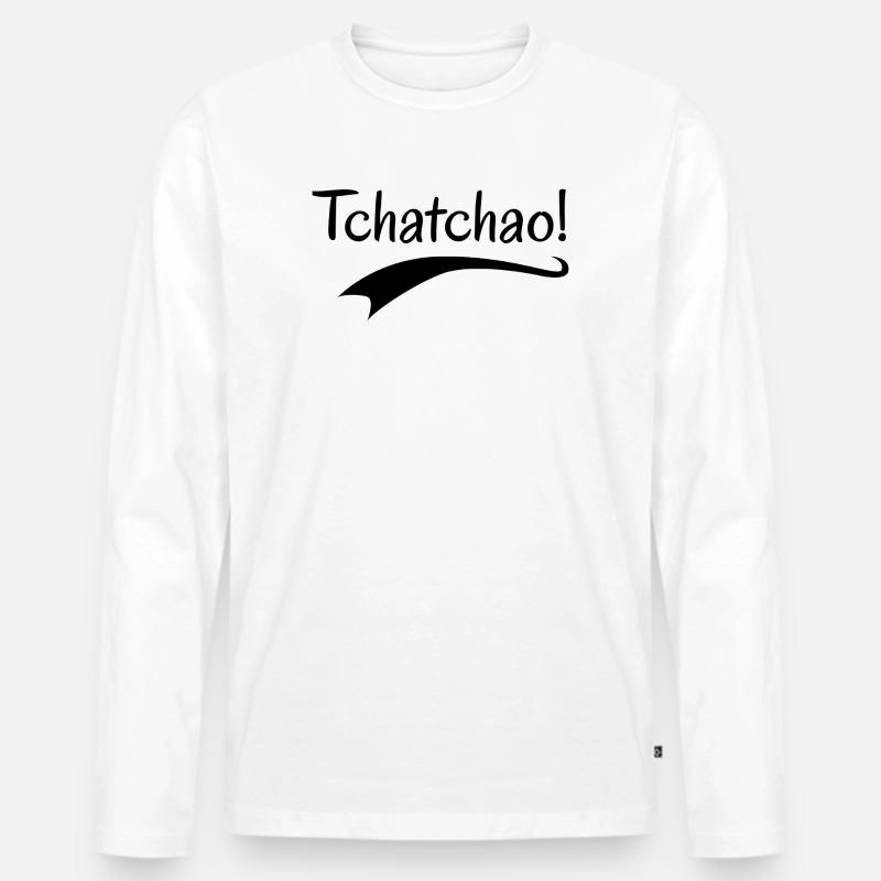 Tchatchao - Männer Premium Bio Langarmshirt - Weiß