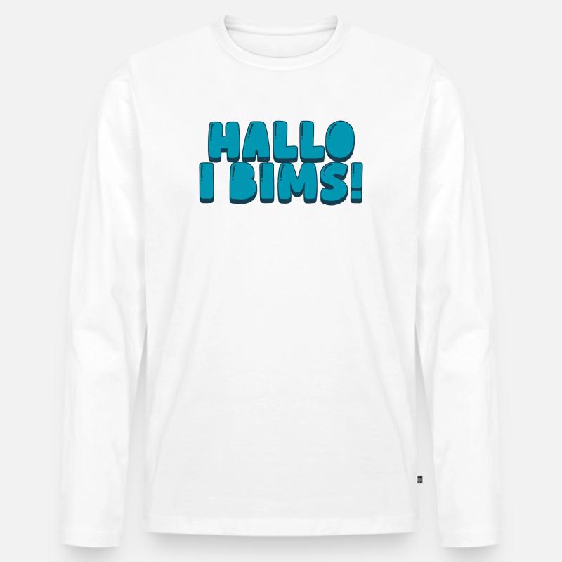 Hallo i bims! - Männer Premium Bio Langarmshirt - Weiß
